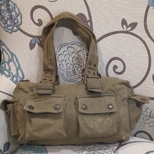 Garage Women's Canvas Utility Shoulder Bag Army Green